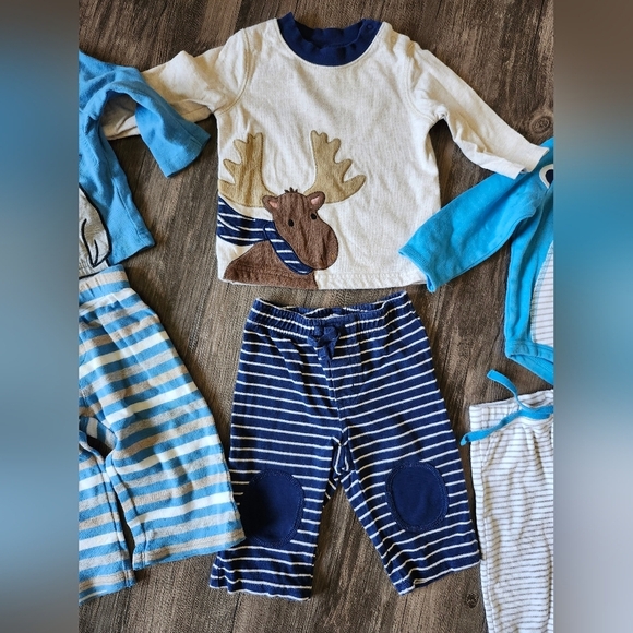 3 To 6 Month Boys Striped Animal Outfit Bundle - Picture 3 of 6